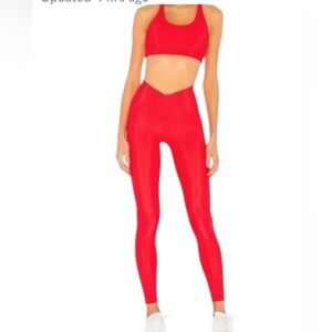 Beach Riot / Revolve - Ribbed Cara Leggings in Red